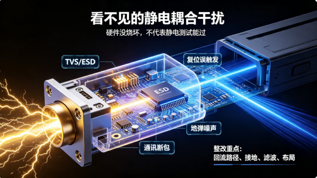 端口 ESD 打不坏硬件，静电测试却必挂？浅谈非常规静电干扰